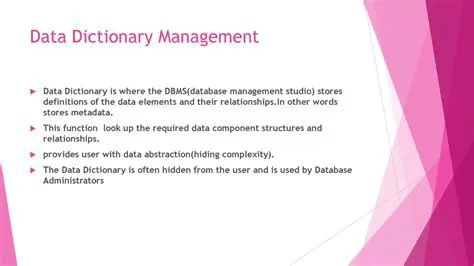 Data Dictionary Management