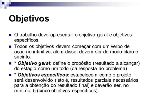 Defina o objetivo do trabalho