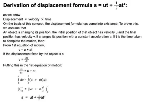 Derivative of the Displacement Equation