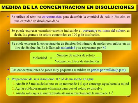 Describir la cantidad de soluto