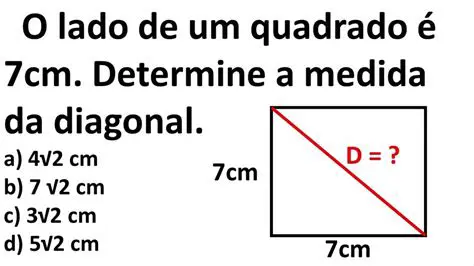 Determinar a medida aproximada do lado do quadrado