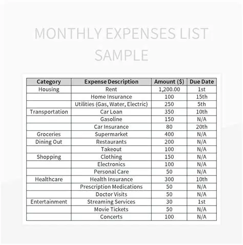 Determine your monthly expenses