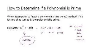 Determining if a Polynomial is Prime