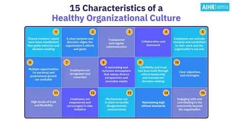 Develop a healthy organizational culture
