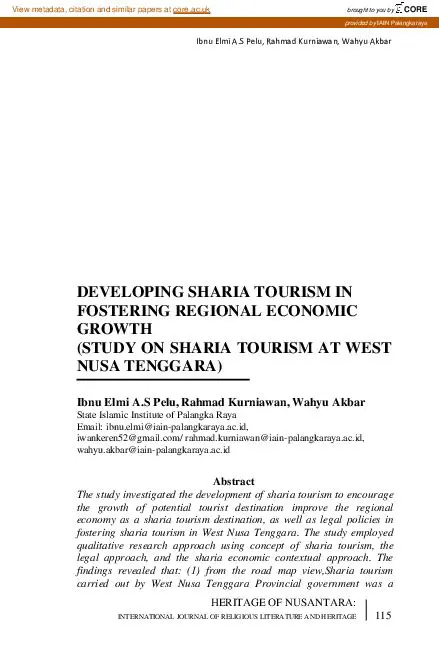 Developing Sharia Tourism Products