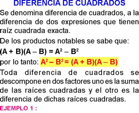 Diferencia de los cuadrados