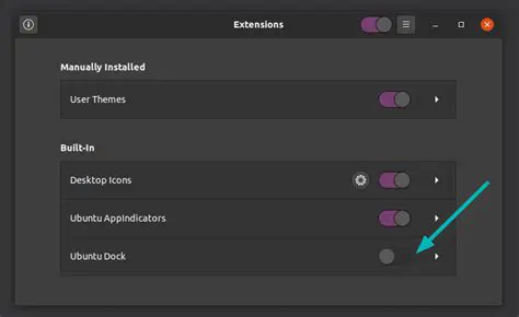 Disable the Ubuntu Dock extension