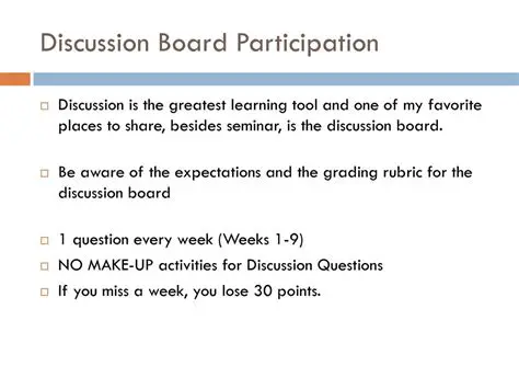 Discussion board participation