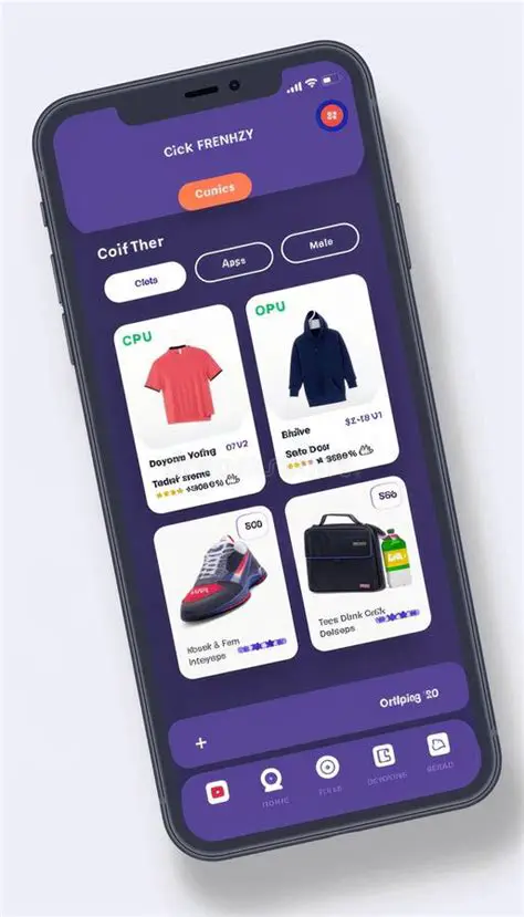 Displays various product categories
