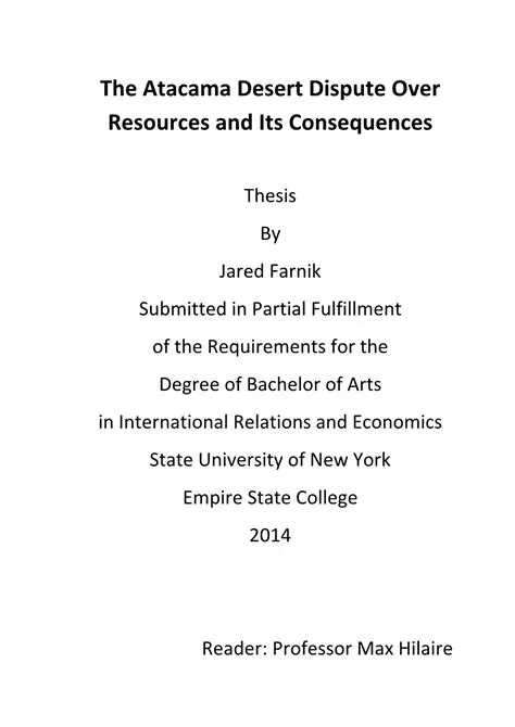 Dispute over the Atacama Desert