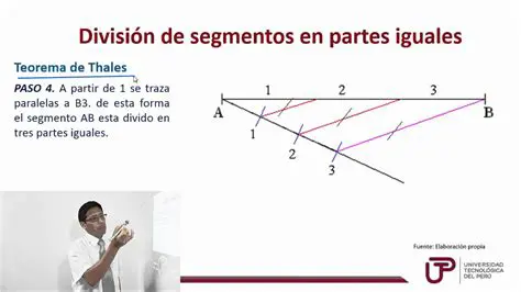 Dividir la recta en cuatro segmentos iguales