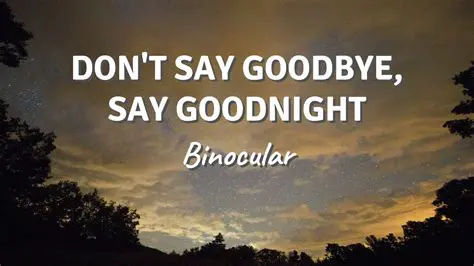 Decoding the Sentiment: Exploring the Meaning Behind 'Don't Say Goodbye, Say Goodnight' Lyrics