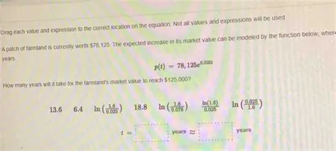 Drag each value and expression to the correct location on the equation