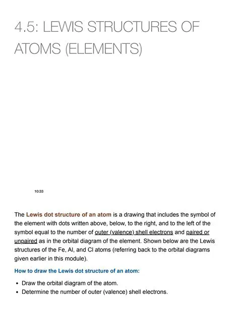 Drawing the Lewis Structures of Atoms