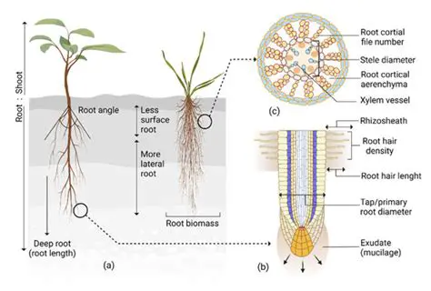 Dry weight of roots and canopy