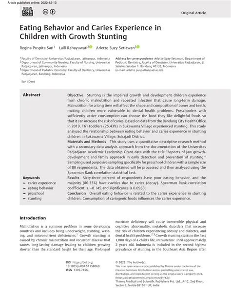 Eating Patterns of Stunting Students