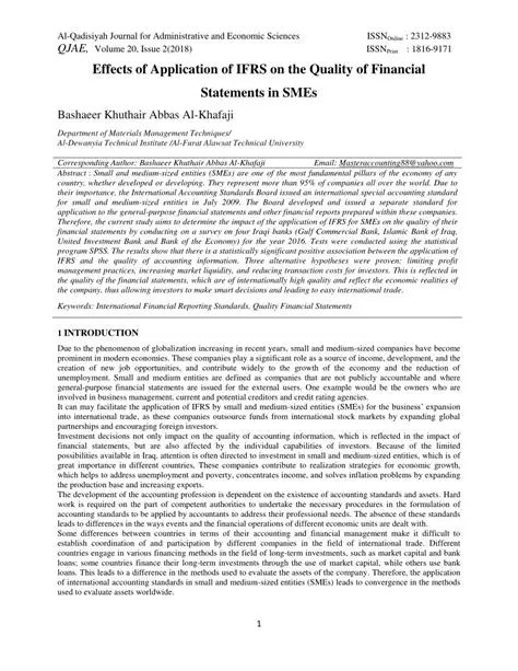 Effect of SAP Application on the Quality of Financial Statements