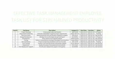 Effective Task Management with Excel