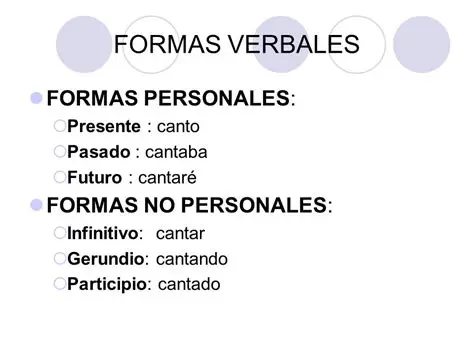 Ejemplos de Formas Verbales Personales