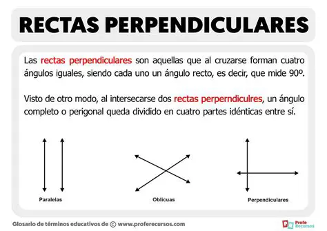 Ejemplos de Rectas Perpendiculares y Oblicuas