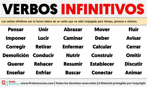 Ejemplos de Verbos en Infinitivo