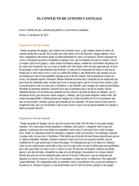 El Conflicto entre Antonio y Gonzalo