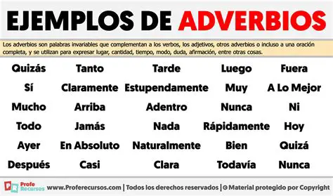 El uso de adverbios en oraciones