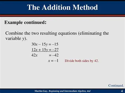 Eliminating a Variable by Addition