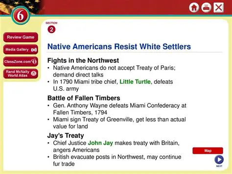 Encouraging Native Americans to resist white settlement