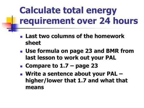 Energy Requirement Calculation