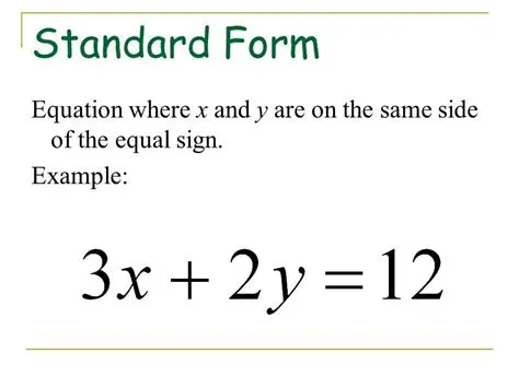 Equations in Standard Form