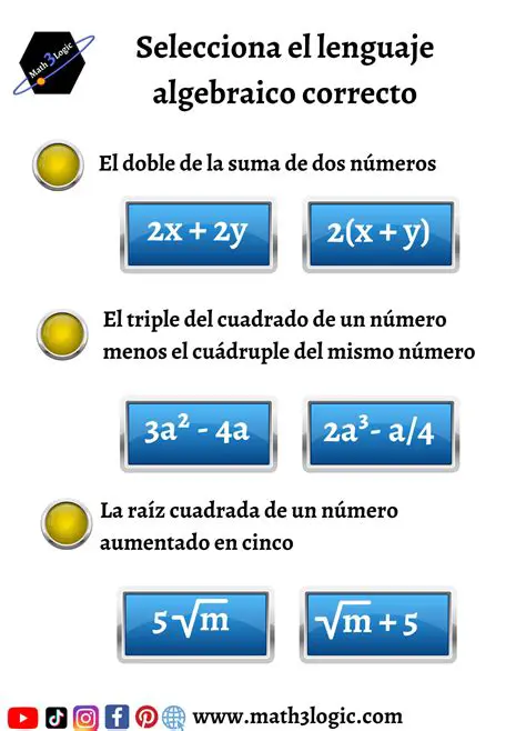 Escribamos el lenguaje algebraico de este enunciado