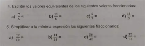 Escribiendo Valores Fraccionarios