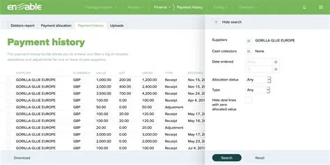 Establishes a payment history