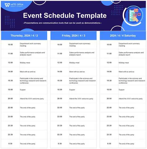 Event Schedule and Logistics