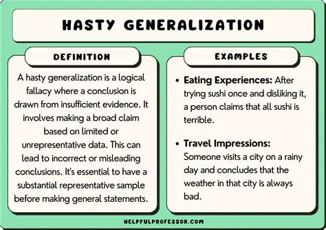 Examples of Hasty Generalization