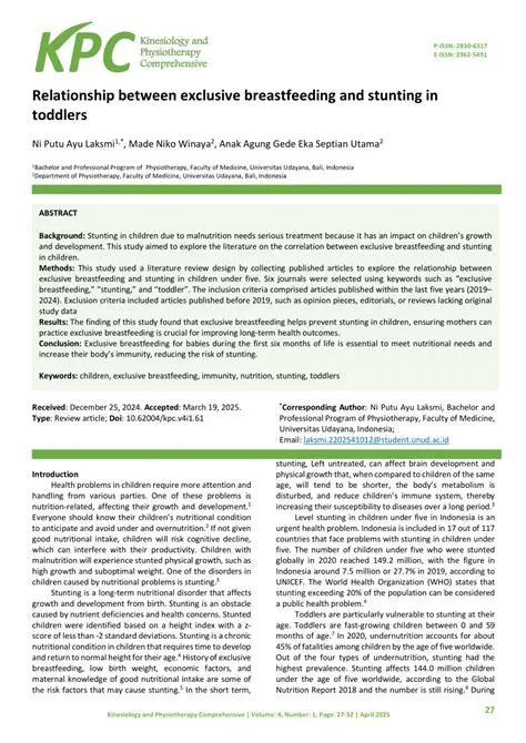 Exclusive Breastfeeding and Stunting
