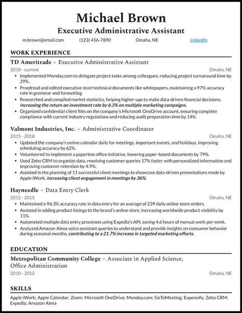 Crafting a Winning Executive Administrative Assistant Resume: A Comprehensive Guide