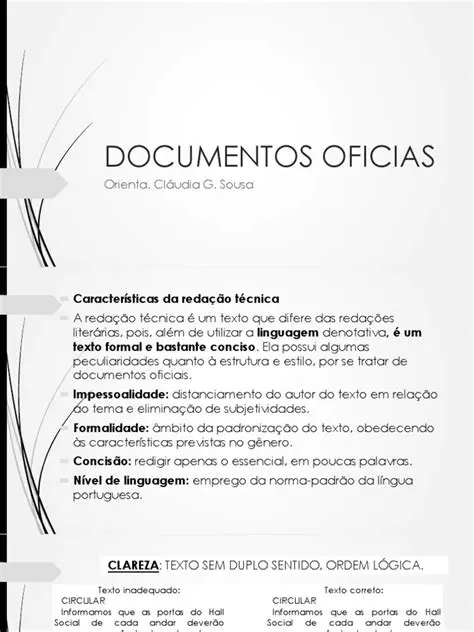 Exemplos de documentos oficiais