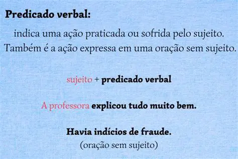 Exemplos de frases com predicado verbal sublinhado