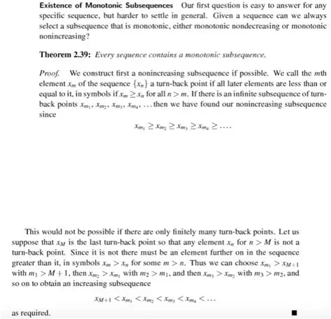 Existence of Monotonic Subsequences