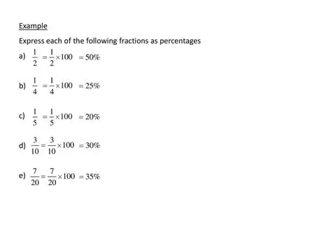 Expressing Fractions as Percentages