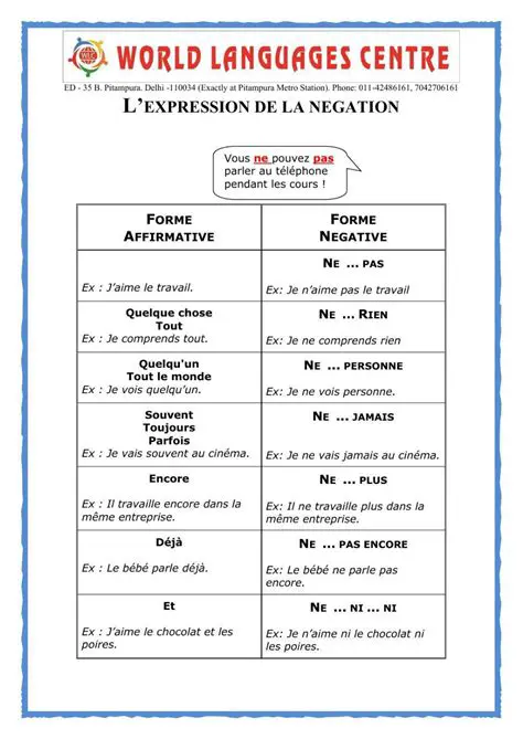 Expressing Negatives in French