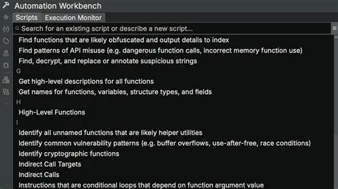 Extensive library of scripts
