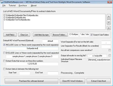 Extracting Data and Text from Multiple MS Word Documents Made Easy