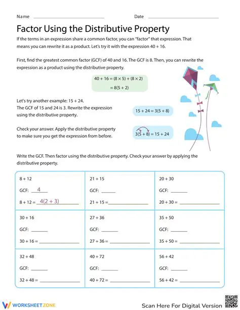 Factoring and the Distributive Property