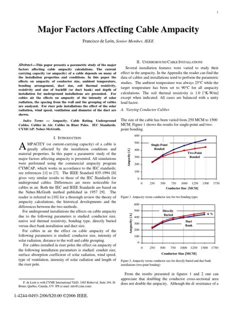 Factors Affecting Ampacity