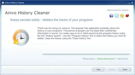 Features of Ainvo History Cleaner