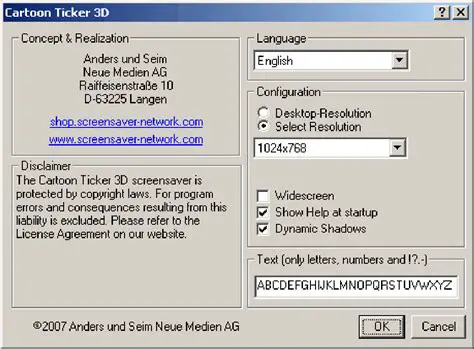 Features of Cartoon Ticker 3D