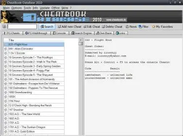 Features of CheatBook Database 2010